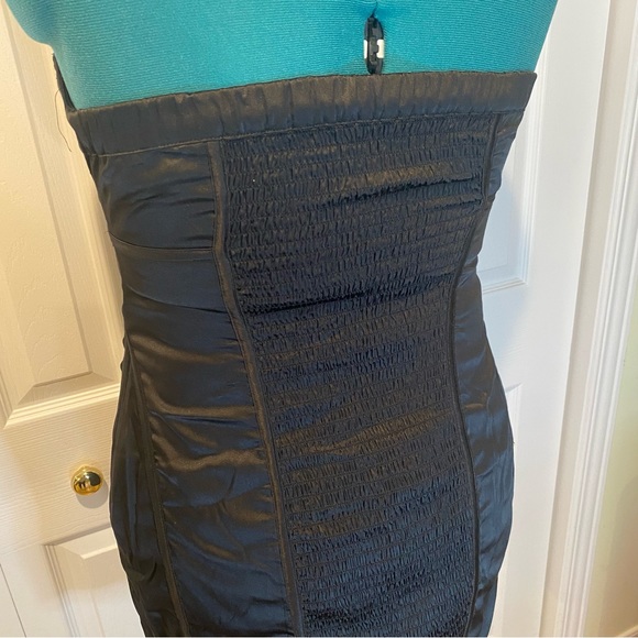 BUFFALO Mini Strapless Sexy Satin Black Mini Dress. Size Large - Picture 6 of 16
